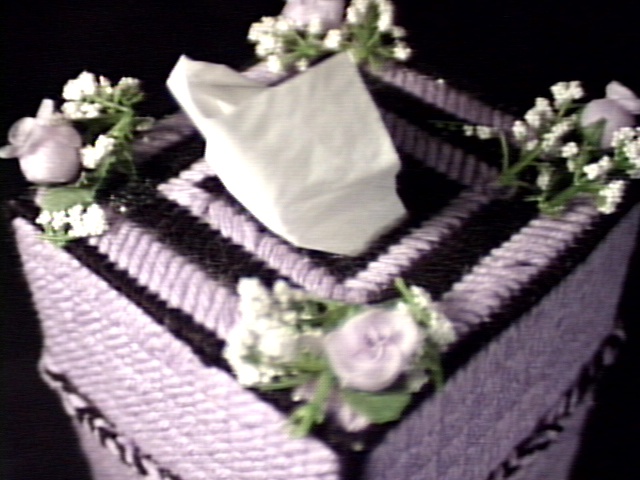 Violet and Black Tissue Box Cover