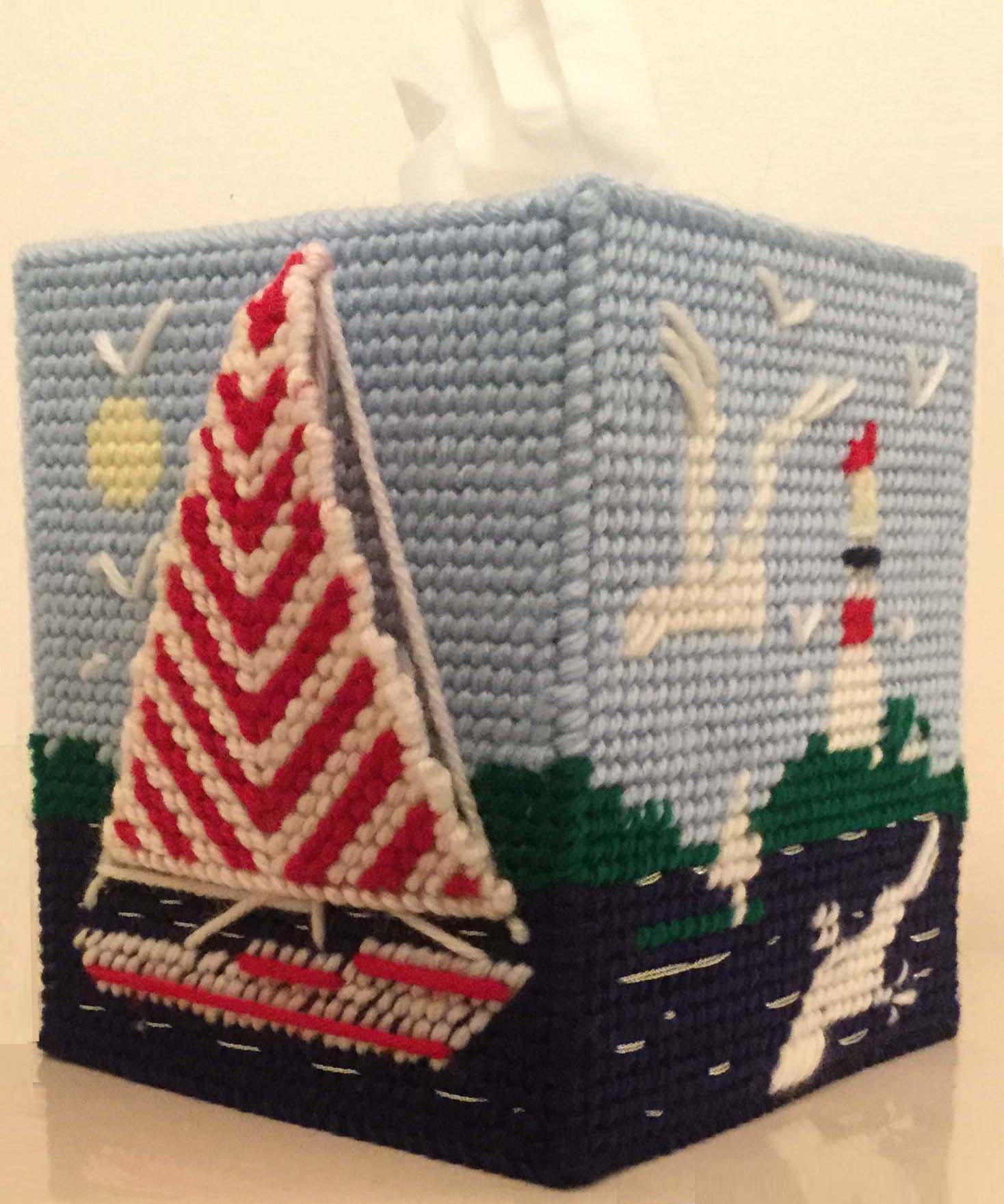 Sailboat Tissue Box Cover